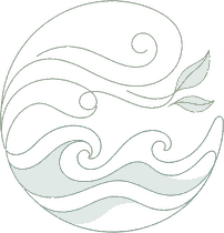 Ilustración de olas y viento